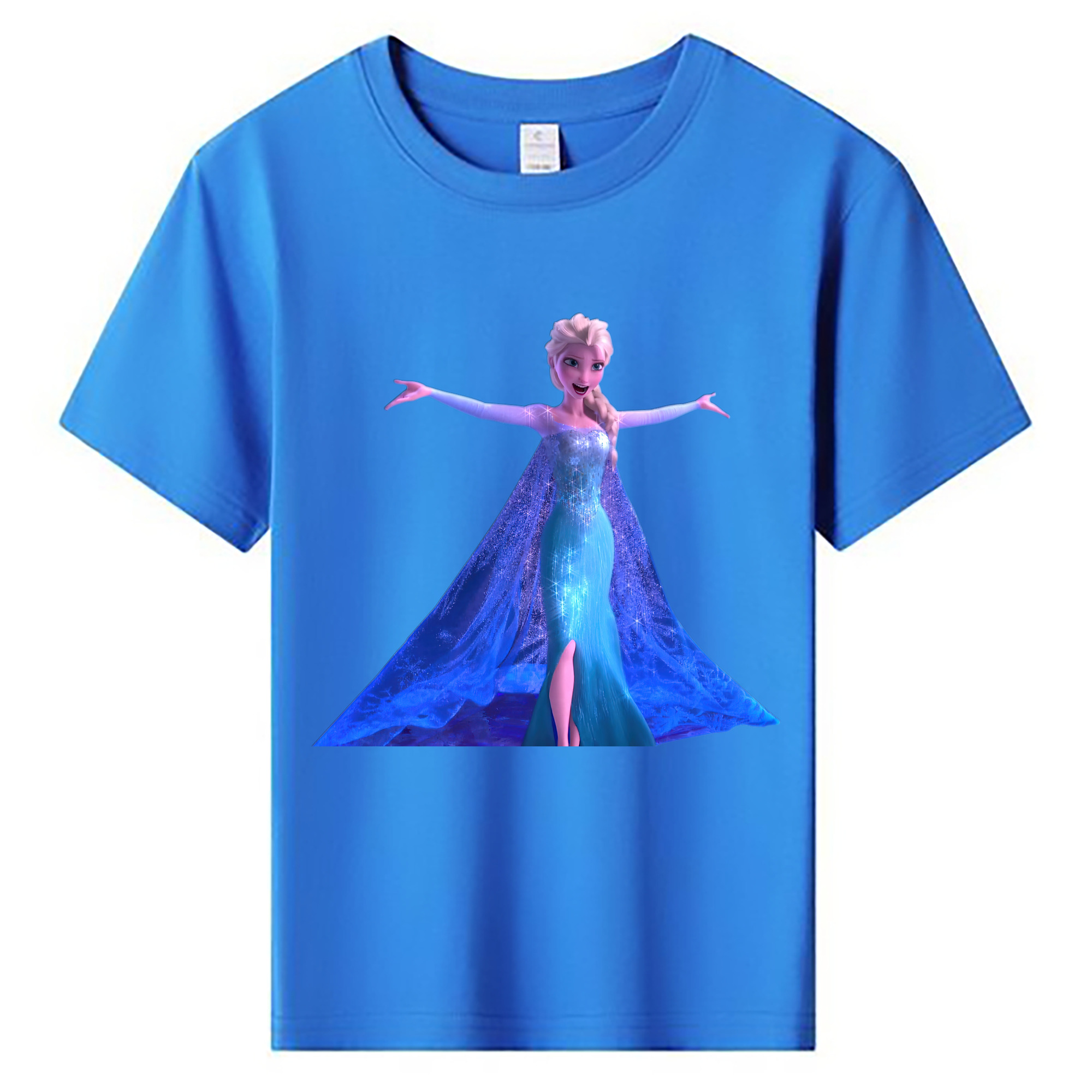 （画像用） アナと雪の女王 アンナ エルサ Frozen Anna Elsa 綿100％キッズTシャツ（フロントプリント）